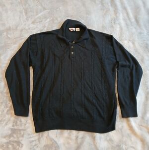 Alia Black Knit Polo Sweater – Size L